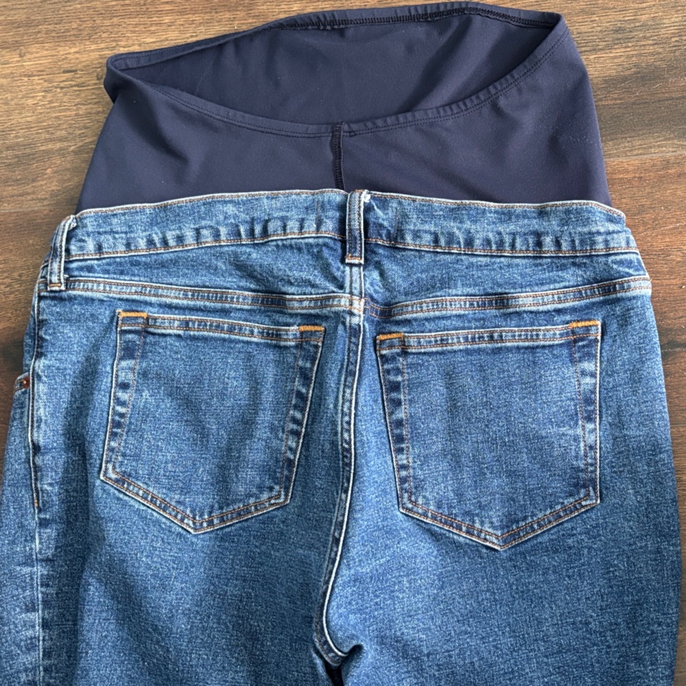 Abercrombie The Ankle Straight Maternity Jeans Dark wash - Picture 5 of 6